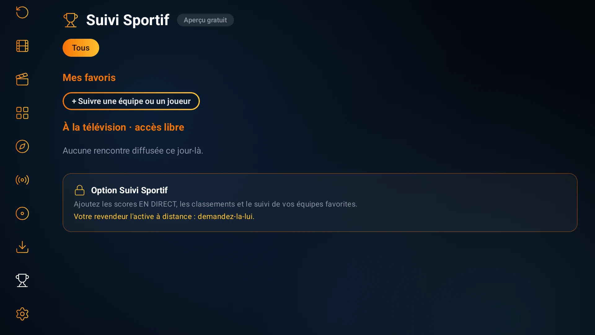Suivi Sportif  — capture d'écran